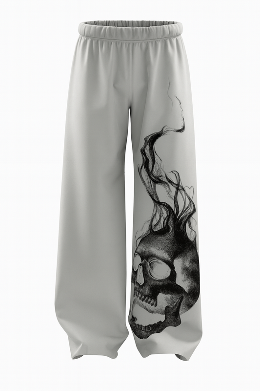 Skull Grey Baggy Pants Genz Wear