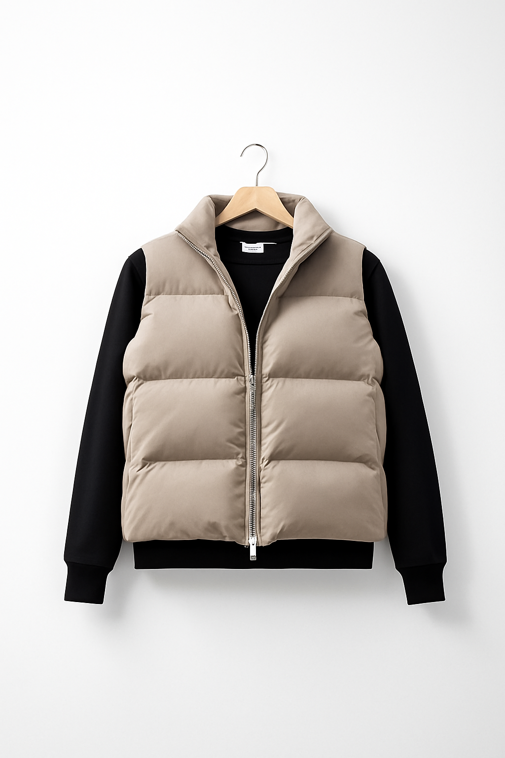 Sleeveless Puffer With SweatShirt Combo Winter Wear Brown Black